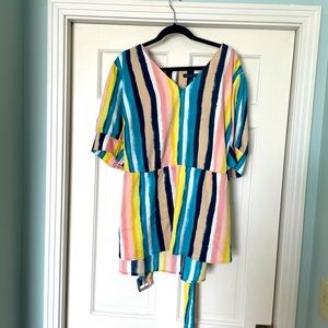 24w lane Bryant satin peplum shirt with belt